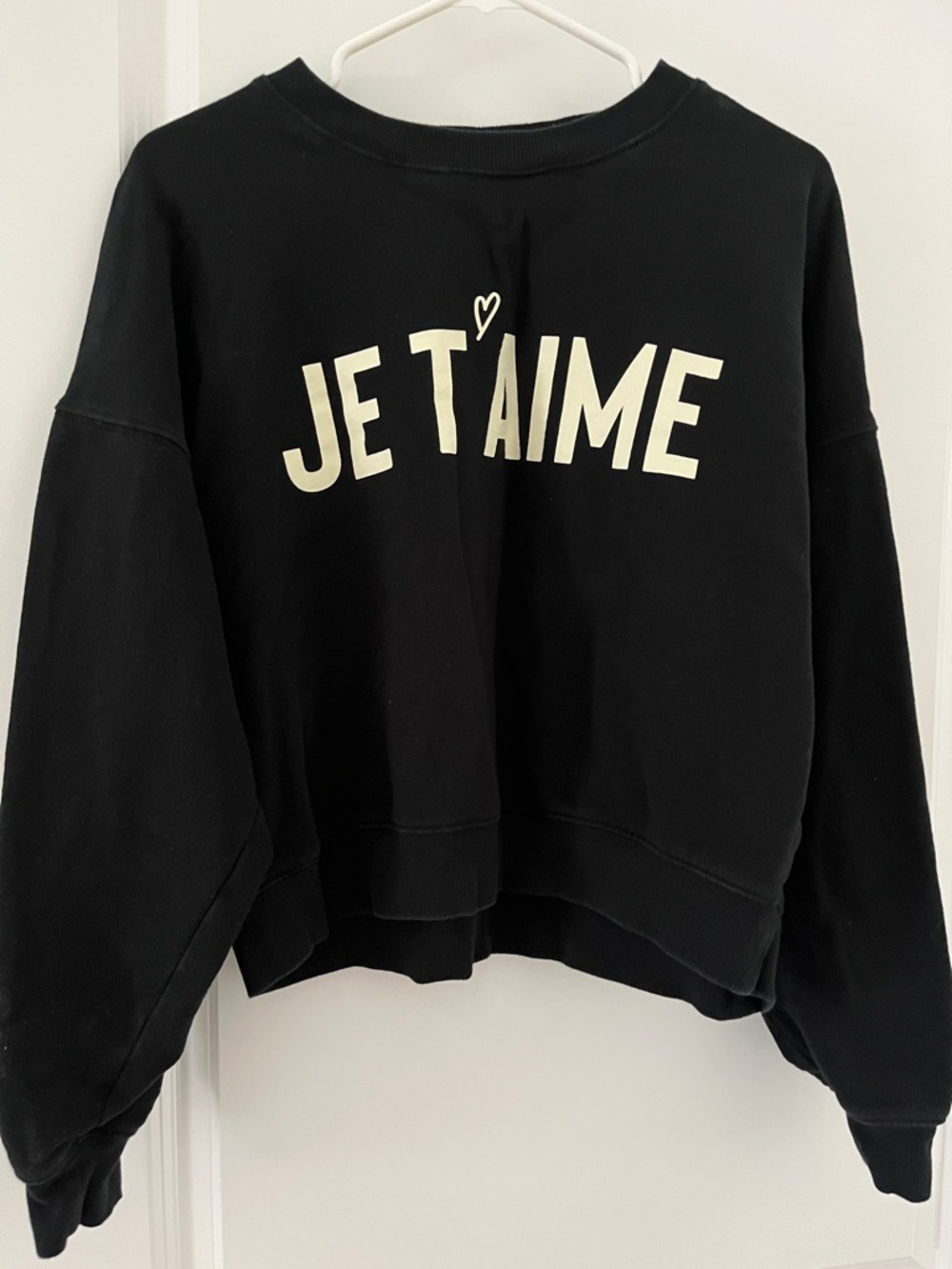 Z Supply Black 'JE T'AIME' Graphic Sweatshirt
